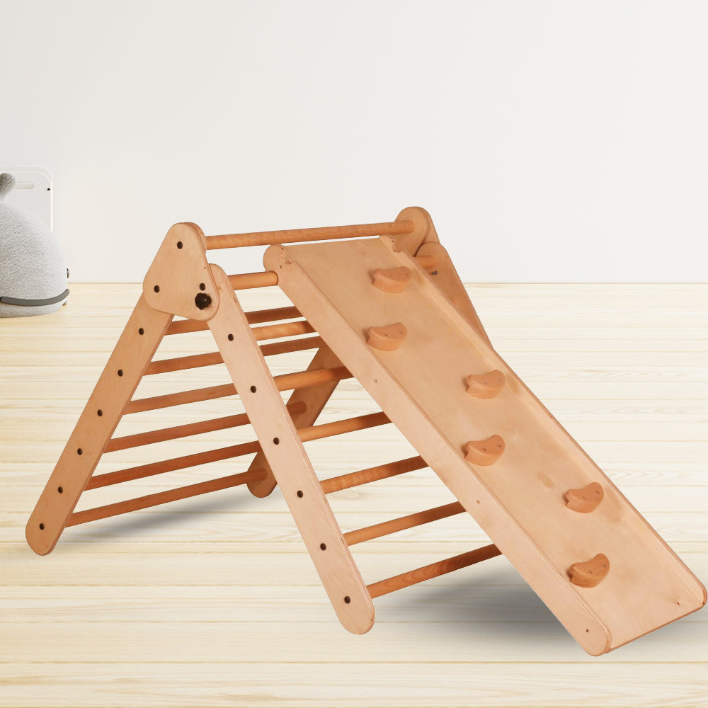 ゆ*え様 値下げ！Wood and hearts pikler Pikler Triangle Set with Cushion, Arch & Slide 7 in 1
