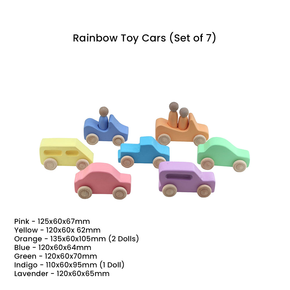 Rainbow Toy Cars (Set of 7)