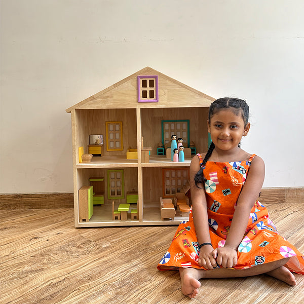 Doll House With Balcony Order Wooden Mini Doll House For Girls